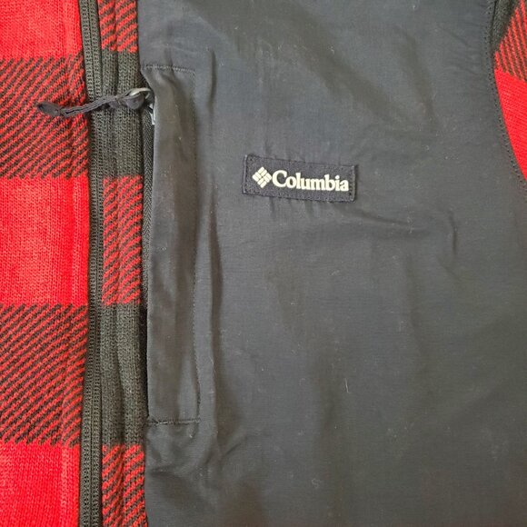 Columbia Sweater Weather 1/2 Zip Buffalo Plaid Red Black Sweatshirt Men's XL - Picture 5 of 10